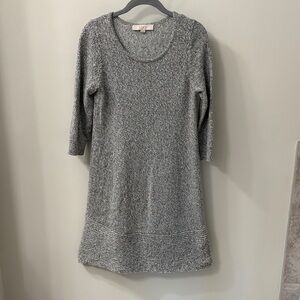 LOFT Heathered Gray Long Sleeve Dress